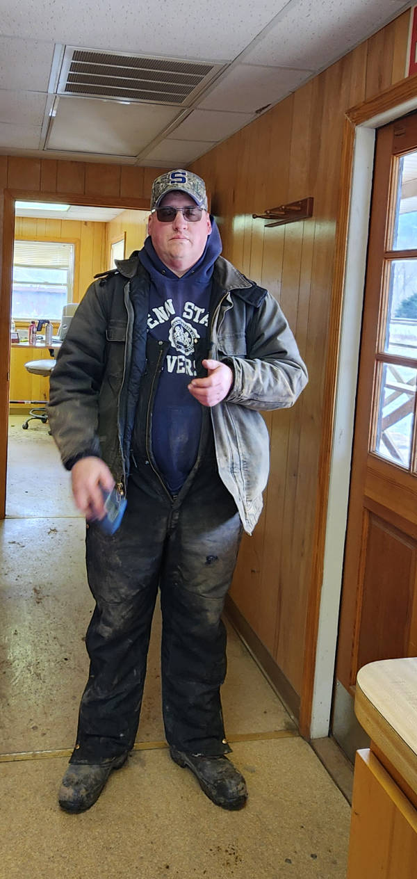 Stephen Beam on Cold Day dressed for the weather